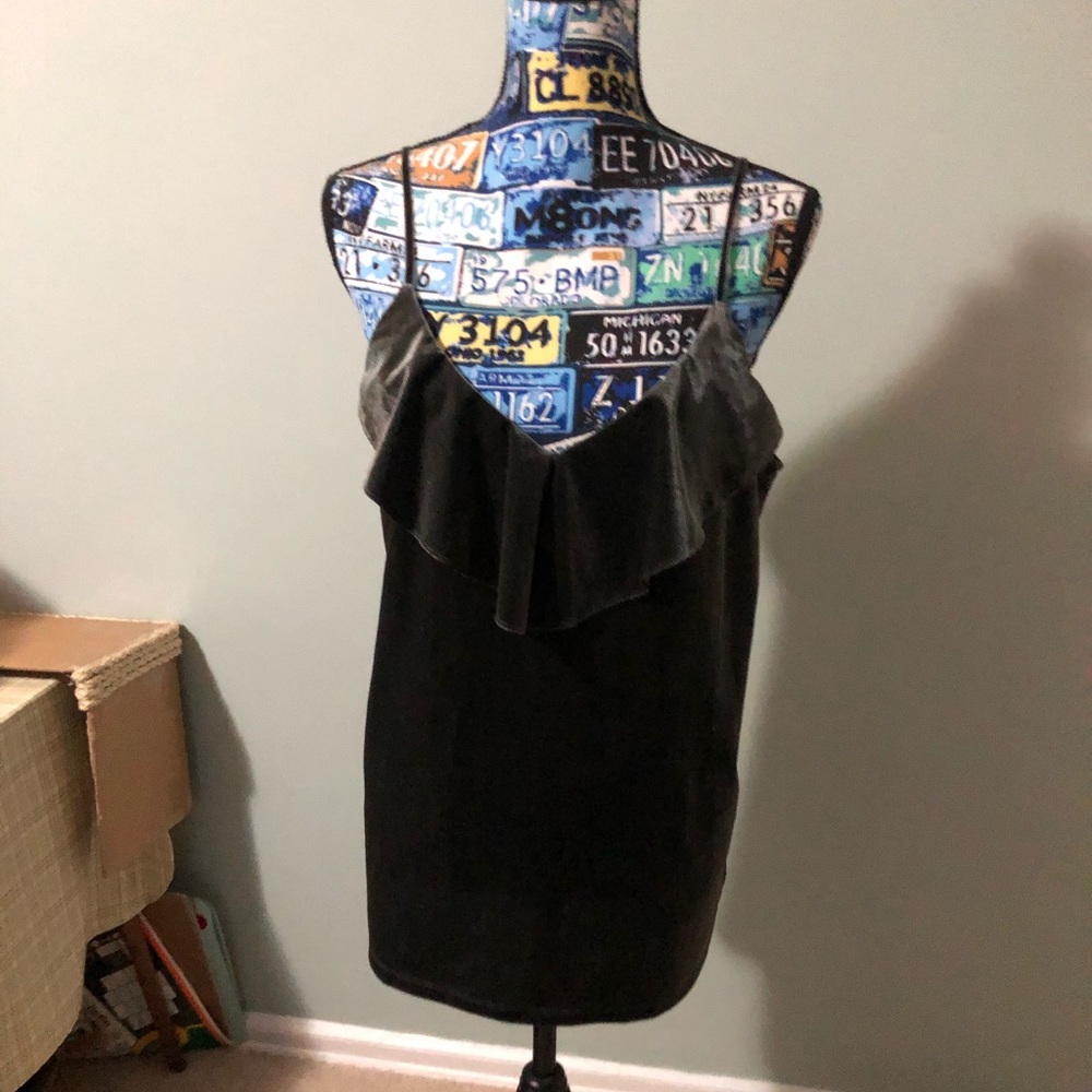 Grey Velvet Tank